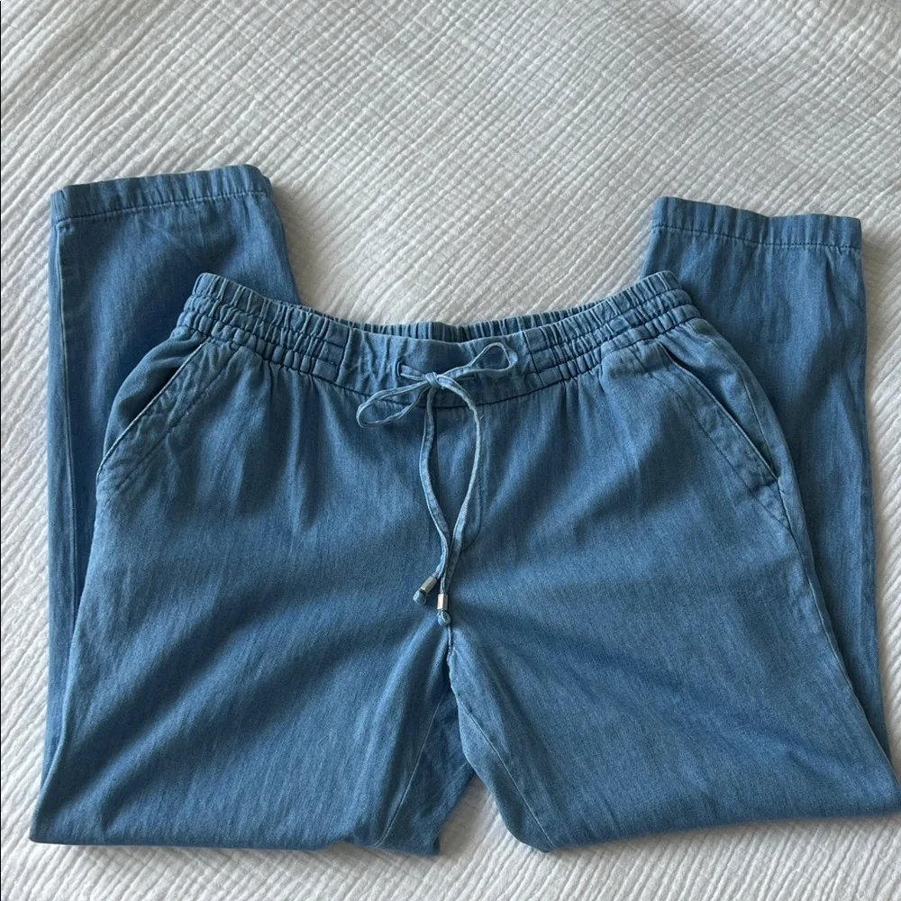 NWOT • Old Navy Chambray Tie-Waist Crop • Women’s Small - Picture 9 of 14